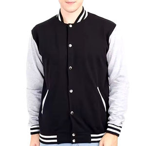 Veste bomber universitaire de baseball personnalisée de haute qualité avec logo en relief, col montant, logo frontal, manches en laine/polyester pour hommes - Product Image 3