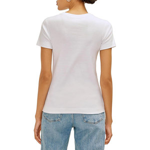 Camiseta informal ligera de algodón/poliéster para mujer, diseño teñido liso de manga corta para mujer, característica comprimida - Product Image 6