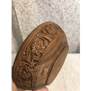 Bol artisanal - Bol à fruits en bois véritable naturel sculpté, écologique, moderne, pour la maison et la cuisine - Product Image 2