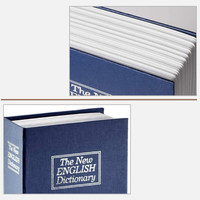 Coffre-fort de livre de Diversion de dictionnaire bleu avec serrure à clé, boîte de rangement secrète cachée B24K