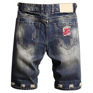 กางเกงยีนส์ขาสั้นสำหรับผู้ชายกางเกงขาสั้นผ้ายีนส์ขาดๆสไตล์สั่งทำใหม่ล่าสุดดีไซน์ - Product Image 6