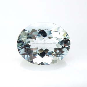 อความารีนธรรมชาติอัญมณี 4x3 มม.อัญมณีหลวมรูปไข่เหลี่ยมเพชรพลอยตัดจี้แหวนเครื่องประดับอัญมณีที่ได้รับการรับรอง Aquamarine - Product Image 3