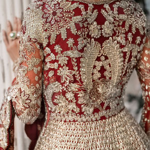 Traje de Novia Indio Pakistaní Bordado de Diseñador de Moda, Maxi Lahenga Choli de 3 Piezas, Trajes de Boda de Diseñador para Fiestas - Product Image 2