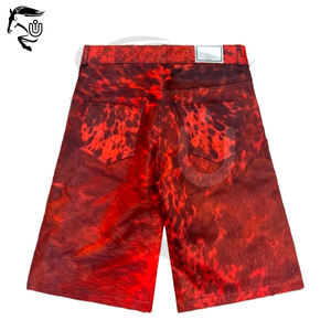 Pantalones Cortos de Cuero Vacuno Acampanados Nuevos de 2025, Color Naranja Sólido, Estilo Urbano, Calidad Premium, Impermeables, Resistentes al Viento, de Secado Rápido para Hombre - Product Image 4