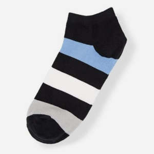 <b>Men's</b> Comfortable 'Lain' Jacquard Ankle <b>Socks</b> One Fitting Anti-Slip Disposable Bottom Available <b>White</b> Red Brown for Daily Sport - Product Image 1