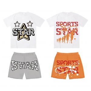 2025 Premium qualité nouveauté dernière conception T-shirt personnalisé meilleur prix été Twin ensemble Jogging court ensemble vêtements de sport hommes ensembles - Product Image 2