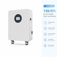 Système de stockage d'énergie domestique tout-en-un avec batterie LiFePO4 51,2 V 16 kWh de qualité industrielle, cellules 314 Ah, BMS CAN AC, fabriqué en Chine par Tianon