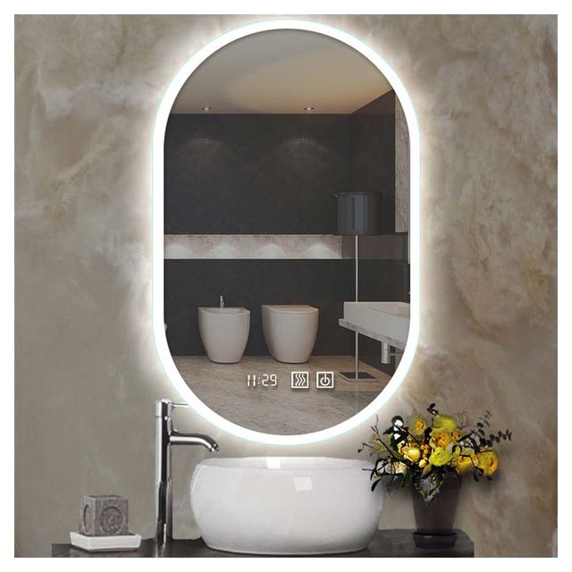 Smart LED Modern IP44 Bathroom Mirror with Anti-Fog Touch Control & Villa Use
