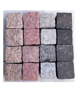 Cubo de granito ou cobble com muitos tamanhos para jardim e caminho decoração exterior multicolorida no vietnã