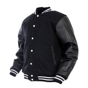 Veste universitaire de qualité supérieure Matériau véritable pour manches en cuir Veste universitaire pour hommes quantité minimale de commande bas Vestes universitaires à bas prix pour hommes - Product Image 2