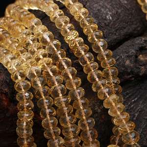 Venta caliente 13 hebras 7mm-9mm cuentas de citrino Natural piedra preciosa de piedra amarilla de alta calidad para joyería diseño Rondelle forma - Product Image 2
