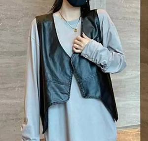 Gilet en peau de mouton tendance, nouvelle mode hip-hop, veste en cuir véritable, fabricant en gros, OEM, gilets pour femmes - Product Image 5