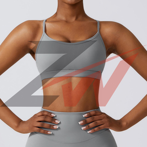 Nouveau design, soutien-gorge de sport très vendu pour femmes, séchage rapide, couleur unie personnalisable, idéal pour le yoga et la course à pied. - Product Image 6