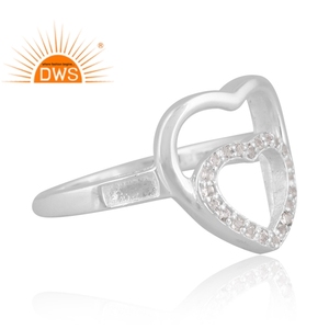 Anillo de piedras preciosas de topacio blanco Natural de plata de ley con diseño de textura, joyería personalizada para mujer, regalo para ella - Product Image 4
