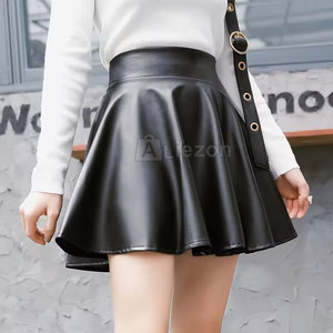 Pakistan fait femmes jupe en cuir Look élégant haute qualité Pu femmes jupe en cuir pour toutes les saisons - Product Image 2