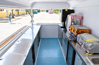 Chariot à hot-dogs mobile entièrement équipé, remorque alimentaire en acier inoxydable et fibre de verre