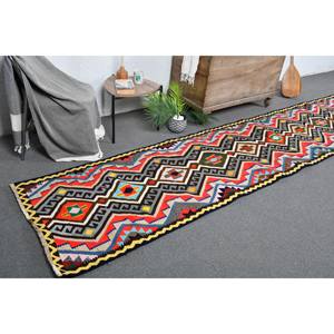 Vintage Turkish <b>Red</b> Rug 28' X 13.3' Traditional Style Large Area Rectangle Hallway <b>Wool</b> Seagrass 10mm Patchwork Latex Room Rug - Product Image 1