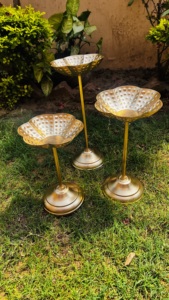 ชุดกระถางต้นไม้โลหะขนาดเล็กแบบตั้งพื้น 3 ใบ - ดีไซน์ทันสมัย สวยหรู - Product Image 5