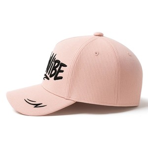 Venta al por mayor de 5 paneles personalizados logotipo bordado de alta calidad rosa de pana sombreros Gorras un marco deportes al aire libre gorra de béisbol para hombre - Product Image 3