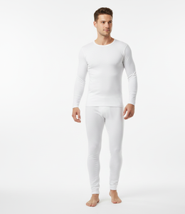 Combinaison thermique pour homme Winter Crest White, manches longues, tissu doux, chaud et respirant, structurée pour un confort par temps froid - Product Image 3