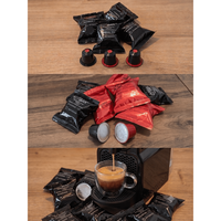 Capsules Black Gold compatibles Nespresso, capsules italiennes boostant la caféine en emballage flow pack