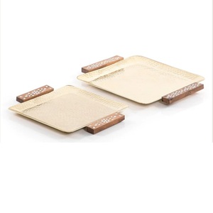 Food Dessert Serving <b>Tray</b> Wooden Serving <b>Tray</b> For Home Hotel Restaurant Dinnerware Food Serving Dish <b>Round</b> <b>Trays</b> Handcrafted - Product Image 3