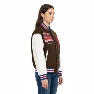 Varsity vestes hommes femmes confortable chaud laine corps cuir manches vintage style letterman veste streetwear 2025 - Product Image 5