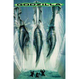 Carte postale numérique Godzilla imprimée en offset pour les fêtes de Noël ou les anniversaires, fabriquée en papier de qualité - Product Image 1