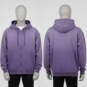 Custom logo Heavyweight 100% Cotton Full Zipper <b>Hoodie</b> 500gsm Oversized Thick Drop Shoulder Boxy <b>Cropped</b> <b>Zip</b> up <b>Hoodie</b> Men - Product Image 2
