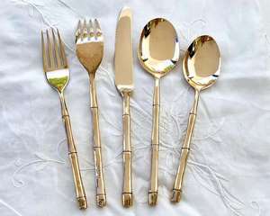 Juego de cubiertos familiares de 5 piezas con revestimiento duradero Cubiertos de catering de metal resistente para eventos - Product Image 3