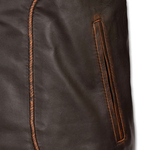 Chaqueta de cuero para hombre, precio al por mayor, chaquetas de cuero genuino, chaqueta de motorista de piel de vaca de alta calidad para hombre - Product Image 5