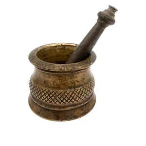 Cast Iron Hamam Dasta <b>Mortar</b> and <b>Pestle</b> Imam Dasta Masher Ural for Easily Grinding Crushing Mixing herbs spices dry fruits more - Product Image 6