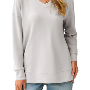 Design ample et ample pour un confort maximal et un look streetwear élégant Pull doux à gaufrage surdimensionné décontracté - Product Image 4