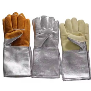 Gants de soudage en cuir de fibre de feuille d'aluminium résistant à la chaleur extrême - Product Image 2