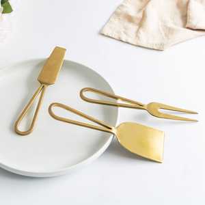 Ensembles de couteaux à gâteau faits à la main en laiton AK en argent et or fini attrayant couteau à gâteau en aluminium pour ustensiles de cuisine/fête d'anniversaire - Product Image 5
