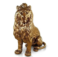 Sculpture d'animal moderne en laiton plaqué argent, petite statue de léopard pour la décoration de bureau ou de voiture, sculpture moderne chinoise d'Inde