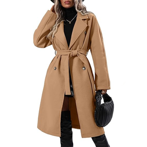 الخريف والشتاء عارضة منتصف طويلة الكلاسيكية الأنيقة ضئيلة تناسب الصوف مزيج معطف الصوف امرأة - Product Image 6