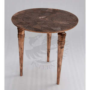 โต๊ะอลูมิเนียมสีทองทรงกลมตั้งโต๊ะด้านข้างโต๊ะโลหะตกแต่งเฟอร์นิเจอร์ห้องนั่งเล่น - Product Image 2