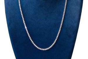 17pt Prong Set Diamants Naturels Tennis Collier Glacé Tennis Chaîne Plaqué Or Nouveau Design Hip Hop Bijoux Cadeau Fêtes Mariages - Product Image 4