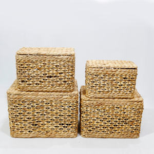 Panier de rangement en jacinthe d'eau artisanale du Vietnam pour le rangement du linge et les cadeaux de bébé par Artex Dong Thap - Product Image 5
