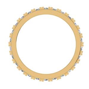 Bague de fiançailles et de mariage en diamant de laboratoire rond double rangée pour femmes, or jaune 10 carats, bague classique, design de bijoux propre pour tous les jours - Product Image 5