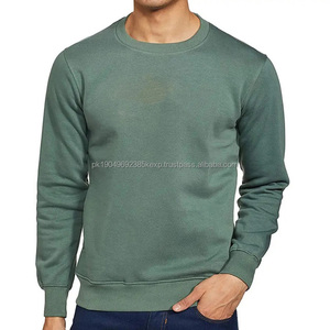 Sudadera con capucha pesada de cuello redondo de Color sólido de algodón 100% de alta calidad OEM 300 gramos Sudadera con logotipo personalizado para hombre Ropa de invierno básica - Product Image 1