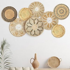 Vietnam Wholesale Vecraft Bohemian Seagrass Irregular Shape <b>Wall</b> Decor <b>Basket</b> Set Farmhouse Boho Hanging <b>Wall</b> <b>Hanger</b> Accent - Product Image 1