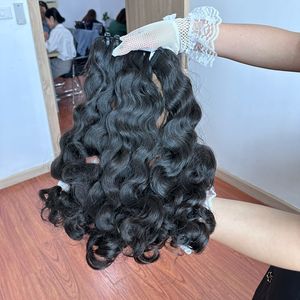 Gran oferta, extensiones de cabello ondulado rizado camboyano, máquina humana Virgen sin procesar, trama doble, sin enredos, sin desprendimiento, Vietnam - Product Image 2