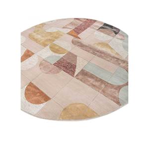 Alfombra de Lana y Seda de Bambú Anudada a Mano en Rosa y Morado de Kavi, Diseño Abstracto Teoría del Caos para Hogar y Pasillo, 9x12, Alfombras de Jaipur, EE. UU. - Product Image 2
