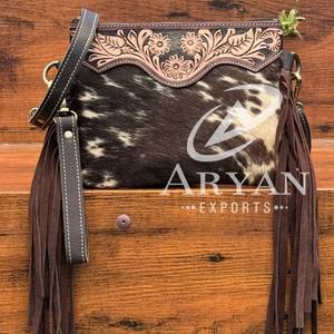 กระเป๋าสะพายพาดลำตัวหนังแท้สำหรับผู้หญิง, กระเป๋าหนังวัวสะพายไหล่ความจุมาก - Product Image 1