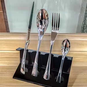 Juego de Cubiertos de Acero Inoxidable con Diseño Anudado y Recubrimiento PVD Negro, Acabado Pulido Espejo - Product Image 6