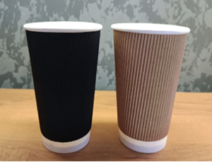 ถ้วยกระดาษลายริ้วขนาด300มล. (10ออนซ์) ถ้วยกระดาษสีน้ำตาลแบบใช้แล้วทิ้งสำหรับใช้ในร้านอาหารและงานปาร์ตี้ - Product Image 3