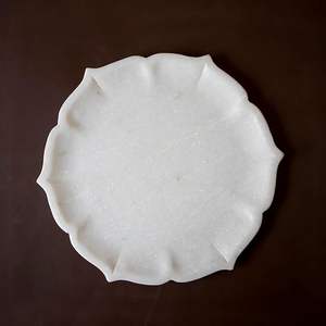 Plateau de service en marbre décoratif pour la vaisselle de fête et la décoration de mariage, plateau en marbre haut de gamme pour la maison et le jardin - Product Image 2