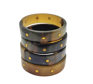 Brazalete de Cuerno de Búfalo Natural, Negro y Blanco, Hecho a Mano - Product Image 4